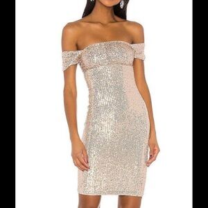 NWT majorelle revolve Lagos champagne sequin dress size small
